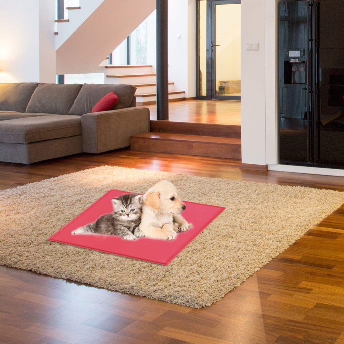 iplusmile Silicone Pet Feeding Mat - Non-Slip Dog & Cat Food Bowl Placemat for Mess-Free Meals - Perfect for Indoor/Outdoor Use, Travel, and Easy Cleaning