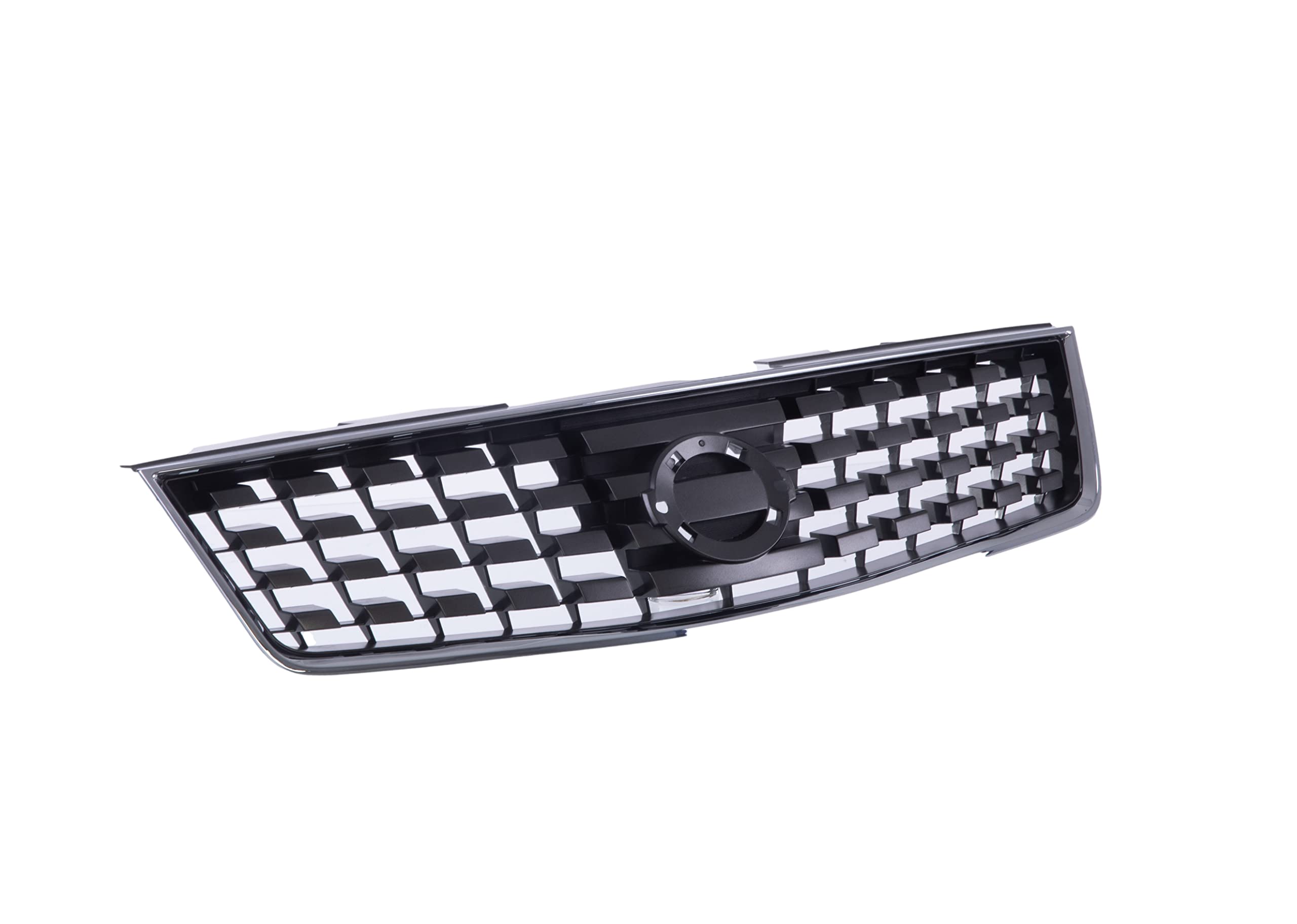Chrome & Dark Gray Front Grill Grille for 2007-2008 Nissan Sentra Base S SL - Direct Fit Replacement Upper Grille | Car Accessories for Sedan Customization & Auto Body Repair