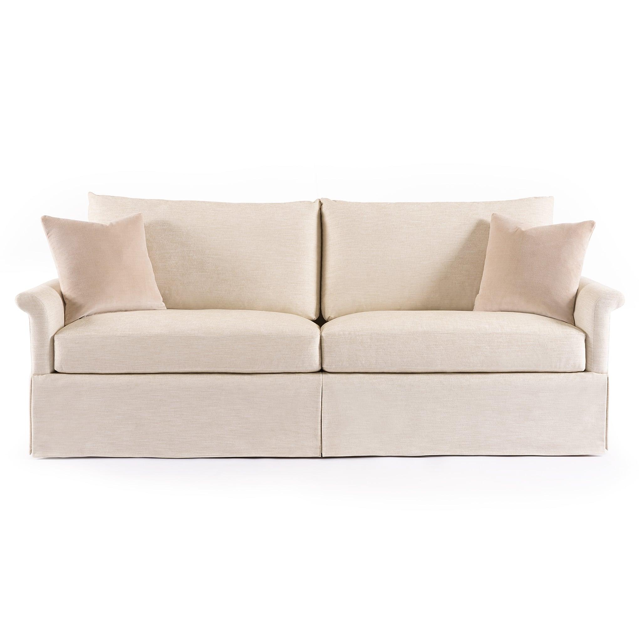 Martine Skirted Pillowback Sofa - Modern Upholstered Living Room Couch with Comfortable Pillows | Perfect for Small Spaces, Apartments & Cozy Home Decor