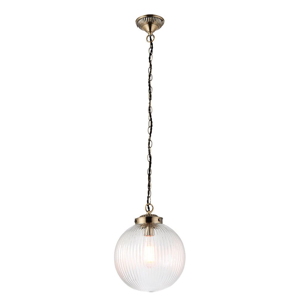 Brosnan Small & Large Pendant Ceiling Light Fixture - Antique Brass Finish for Dining Room, Kitchen Island & Bedroom Lighting