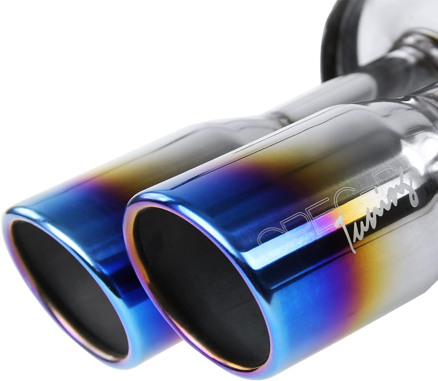 SPEC D Catback Exhaust System for 2008-2014 Subaru Impreza WRX STI Sedan - Dual Exhaust with Burnt Quad Tips - Performance Upgrade for Street Racing & Car Enthusiasts