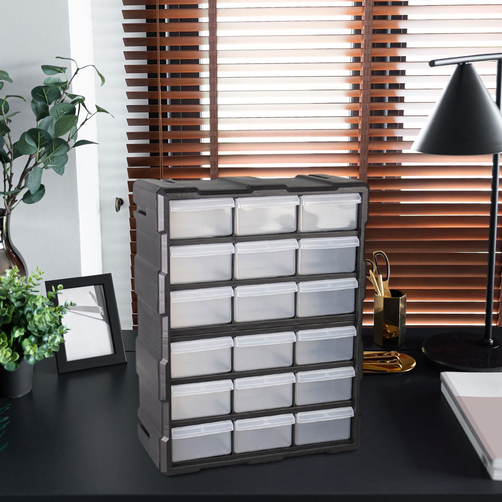 18-Drawer Professional Wall Mount Tool Chest - Multifunctional Craft Cabinet & Bead Storage Organizer for DIY, Jewelry Making, and Workshop Tools - Perfect for Home, Garage, and Office Organization