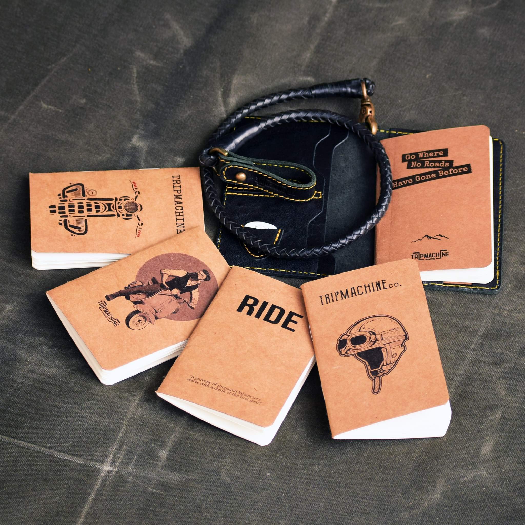 Trip Machine Company Explorer Moto Wallet (Classic Black) - Genuine Leather Biker Wallet for Men - Perfect for Motorcycle Riders, Travel & Everyday Use
