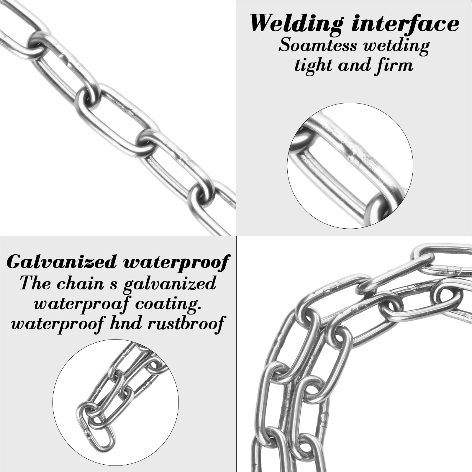 40 Inch 1 Meter Heavy Duty Bicycle Chain Lock - High Security Stainless Steel Motorcycle Lock with Anti-Cut Padlock & 2 Keys - Theft Proof for Bikes, Scooters, Garage Doors, Fences & Outdoor Security