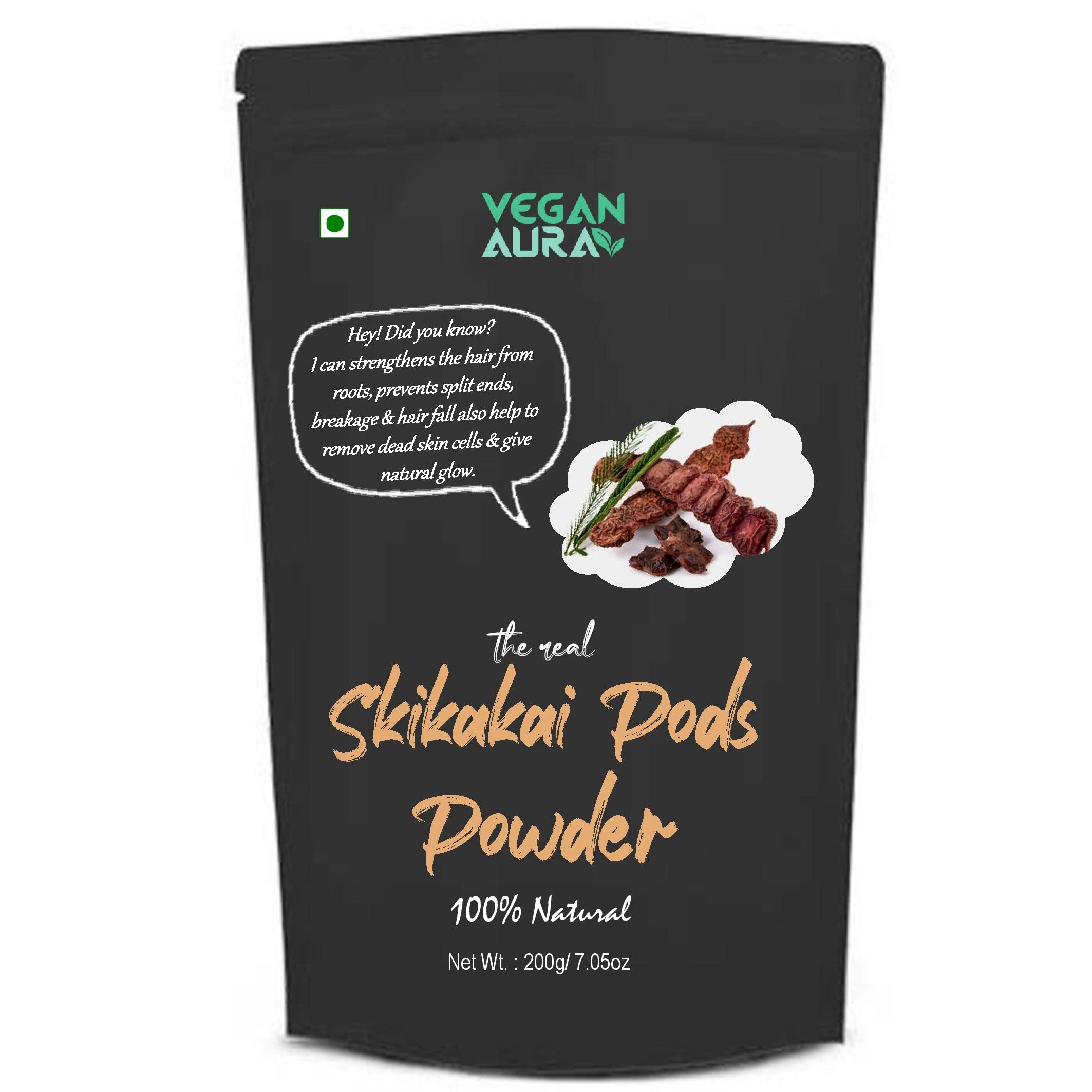 Organic Vegan Shikakai Pod Powder for Hair Care - Acacia Concinna Extract (200g) | Natural Shampoo Alternative for Healthy Hair Growth & Scalp Care - Perfect for DIY Hair Masks & Ayurvedic Treatments