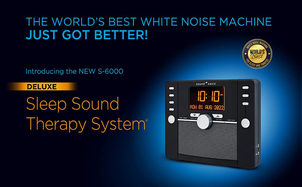 Sound Oasis Deluxe Bluetooth Sleep & Tinnitus Sound Machine with 288 Soothing Sounds - Best White Noise Machine for Adults, Baby Sleep Aid, Tinnitus Relief & Nighttime Relaxation - Perfect for Bedroom, Nursery, Office & Meditation Spaces