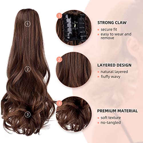 Natural Wavy Ponytail Hair Extension for Women - Clip-in Synthetic Hairpiece for Volume & Length - Perfect for Parties, Weddings & Everyday Styling