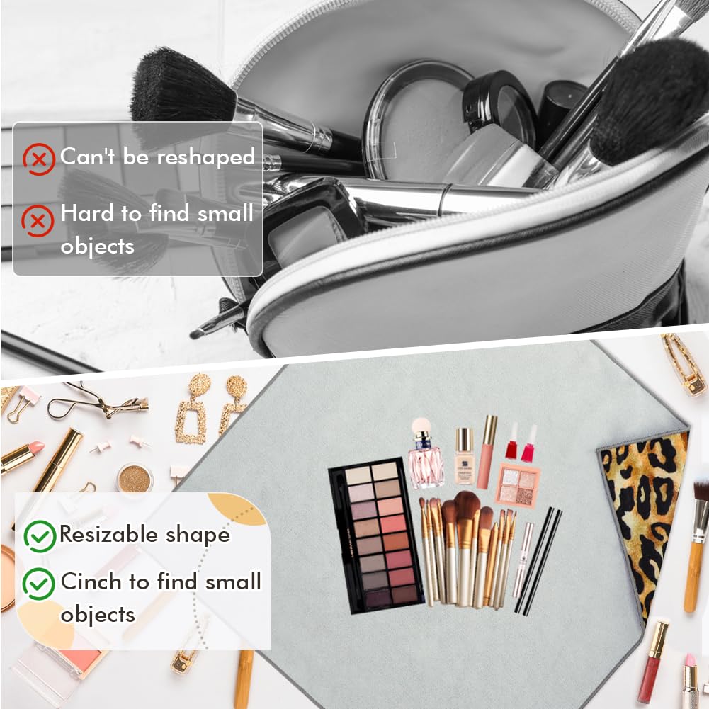 Magic Makeup Bag - Large Travel Cosmetic Organizer for Fashion Lovers (Leopard Print) | Perfect for Travel & Daily Use