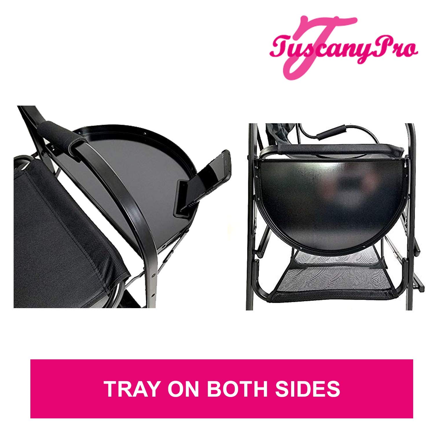 Portable Makeup Chair with Storage & Light - Salon & Film Set Essential