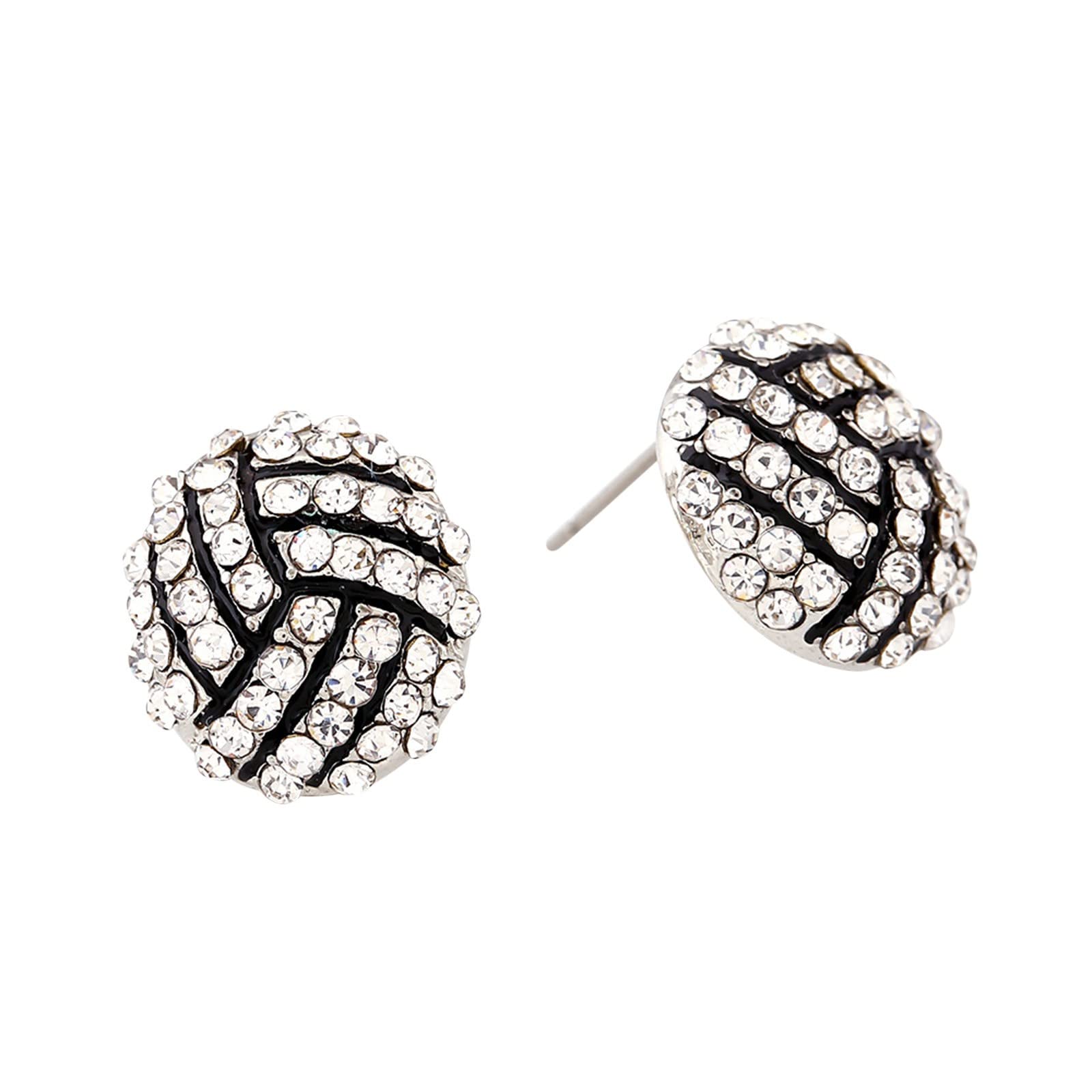 Diamond Clip-On Hoop Earrings for Women & Girls – Gold Baby Hoops with Rhinestones | Perfect Gift for Basketball Players, Moms, Seniors & Team Sports Fans | Ideal for Parties, Games & Special Occasions (One Size)