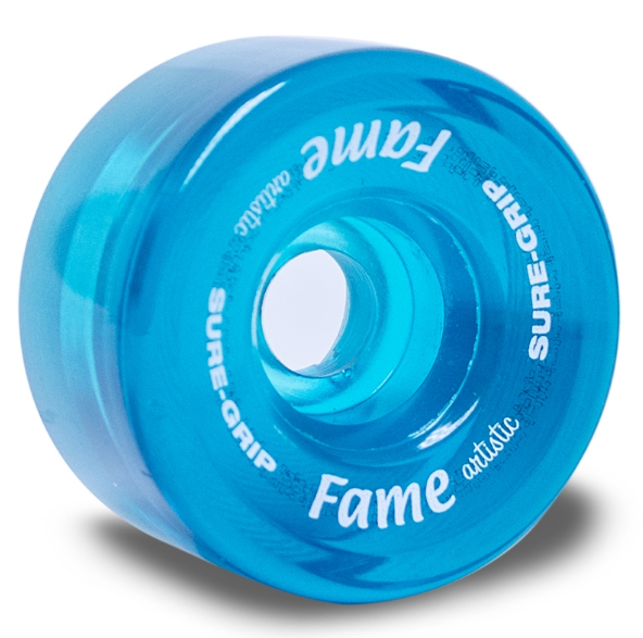 Sure Grip 57mm Fame Quad Roller Skate Wheels - 8 Pack Clear Wheels for Indoor/Outdoor Skating, Rinks, Derby & Artistic Roller Skating