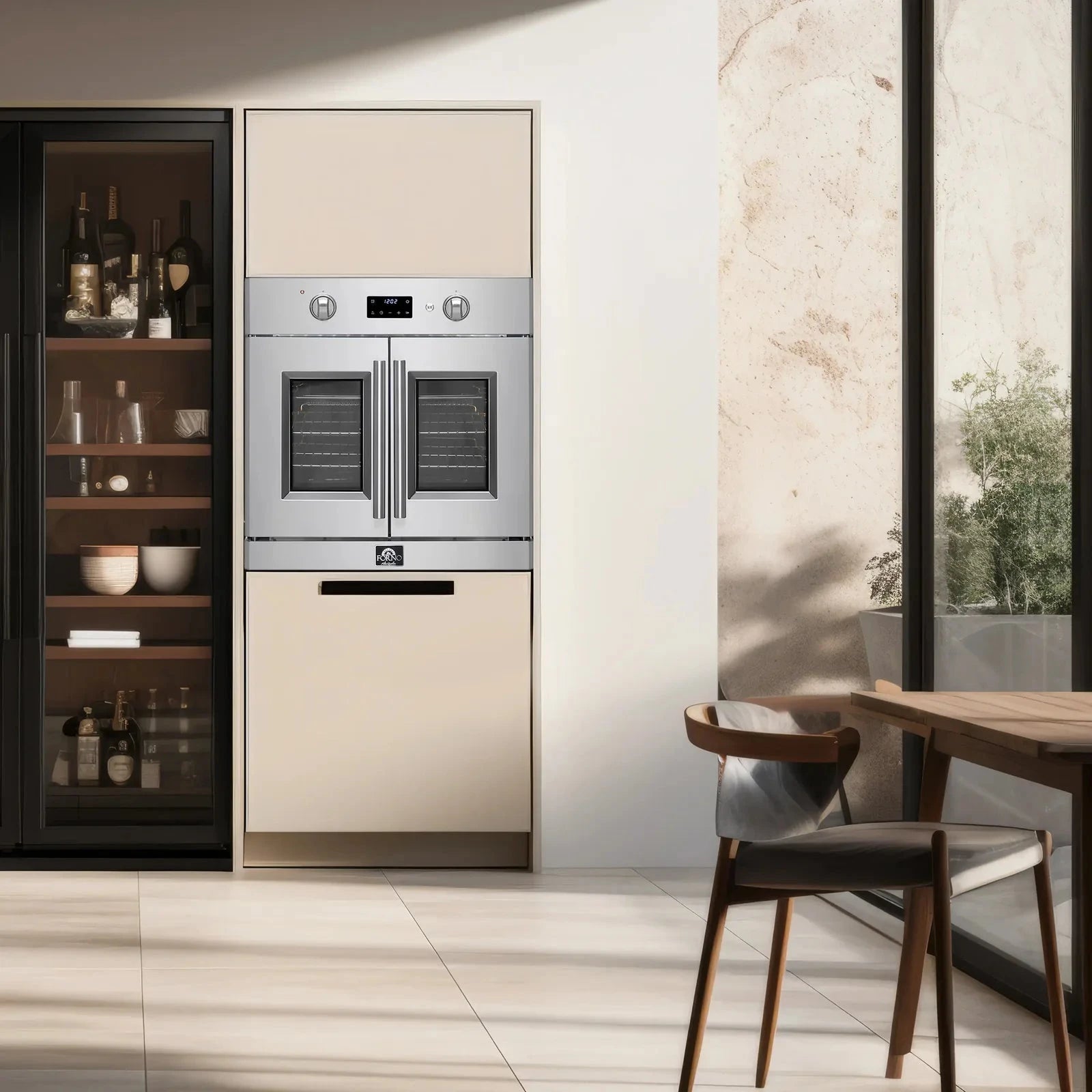 Forno Asti 30 Inch French Door Electric Wall Oven with Convection - FBOEL1333 Model | Built-in Installation for Modern Kitchens | Perfect for Baking, Roasting & Family Cooking