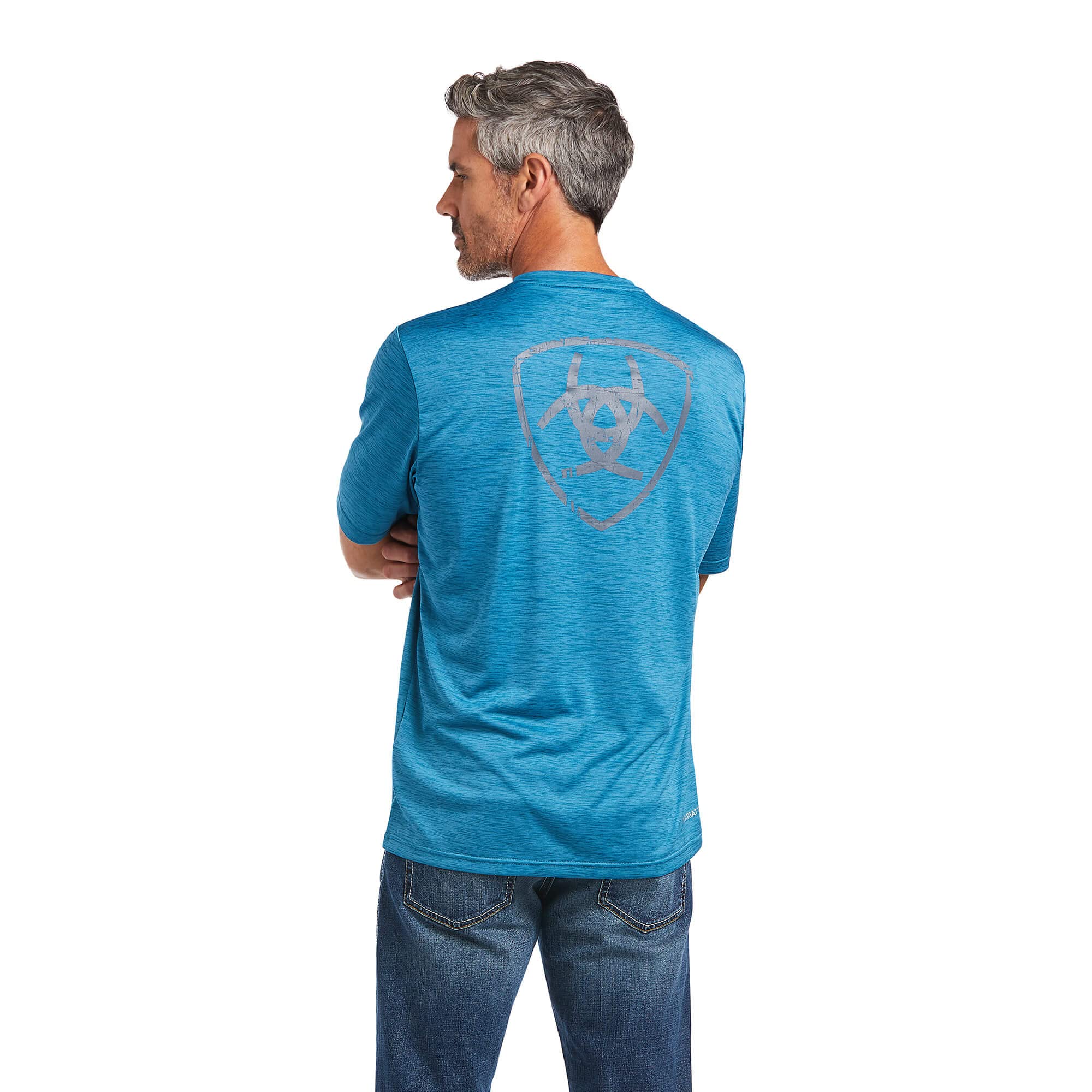 ARIAT Men's Charger Shield Short Sleeve T-Shirt - Moisture Wicking, UPF Sun Protection for Outdoor Work, Hiking & Casual Wear