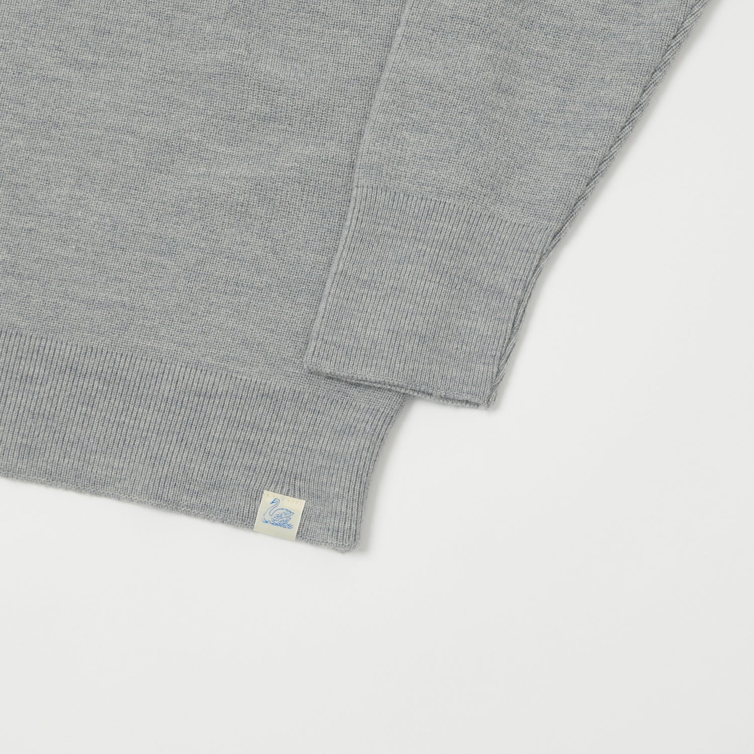 Merz b. Schwanen MWCC01 Premium Ribbed Merino Wool Pullover Sweater for Men - Grey Melange - Warm Winter Knitwear for Casual & Business Wear