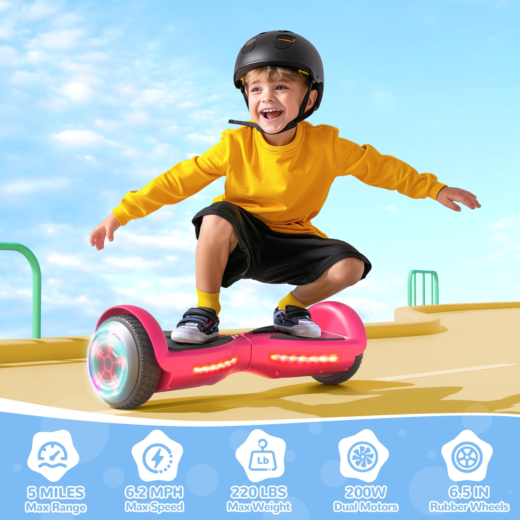 **SISIGAD Electric Scooter for Kids & Adults - Bluetooth, 6.5