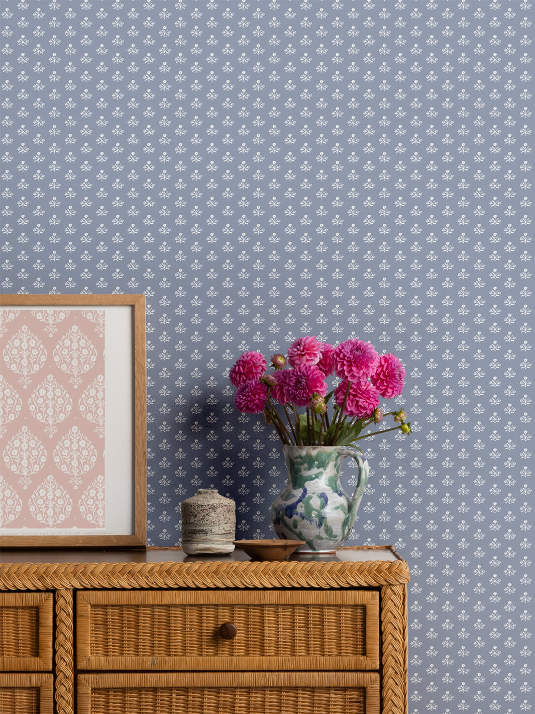 Bennett Petite Wallpaper by Sugar Paper - Slate Gray Peel & Stick Removable Wallpaper for Bedroom, Nursery, Home Office Decor