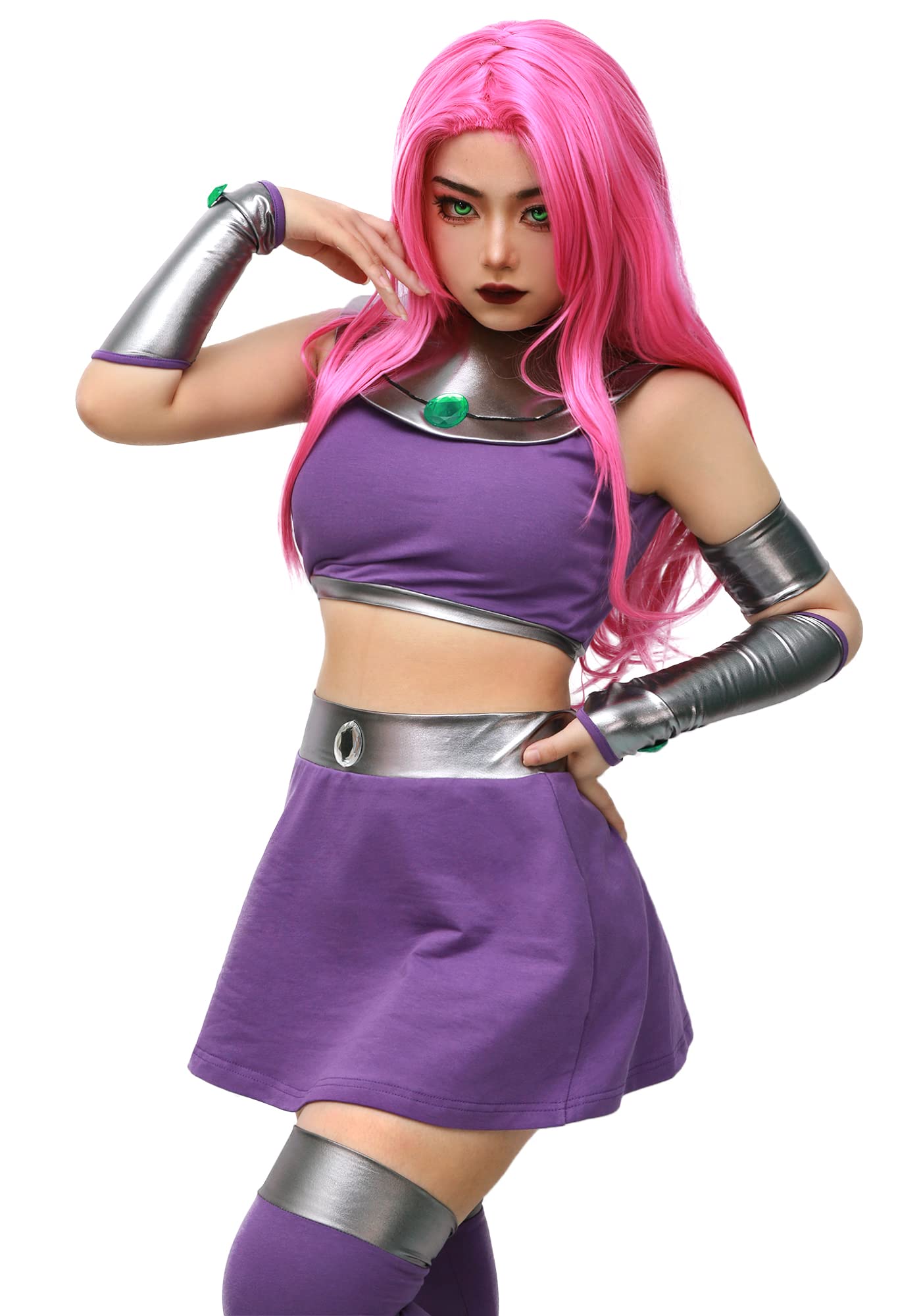 Purple Cosplay Dress US Size - Halloween Costume & Christmas Outfit with Stockings | Anime Convention, Cosplay Party, Holiday Events