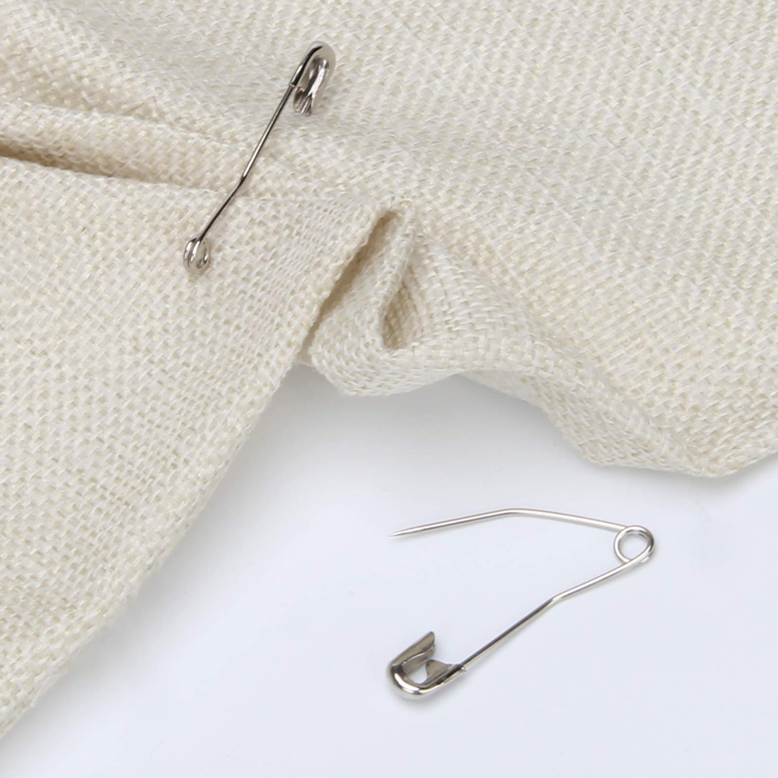 120 Pieces 38mm Curved Safety Pins - Nickel-Plated Steel Quilting Basting Pins with 2 Plastic Storage Cases | Perfect for Sewing, Fabric Crafts, Quilting & DIY Projects