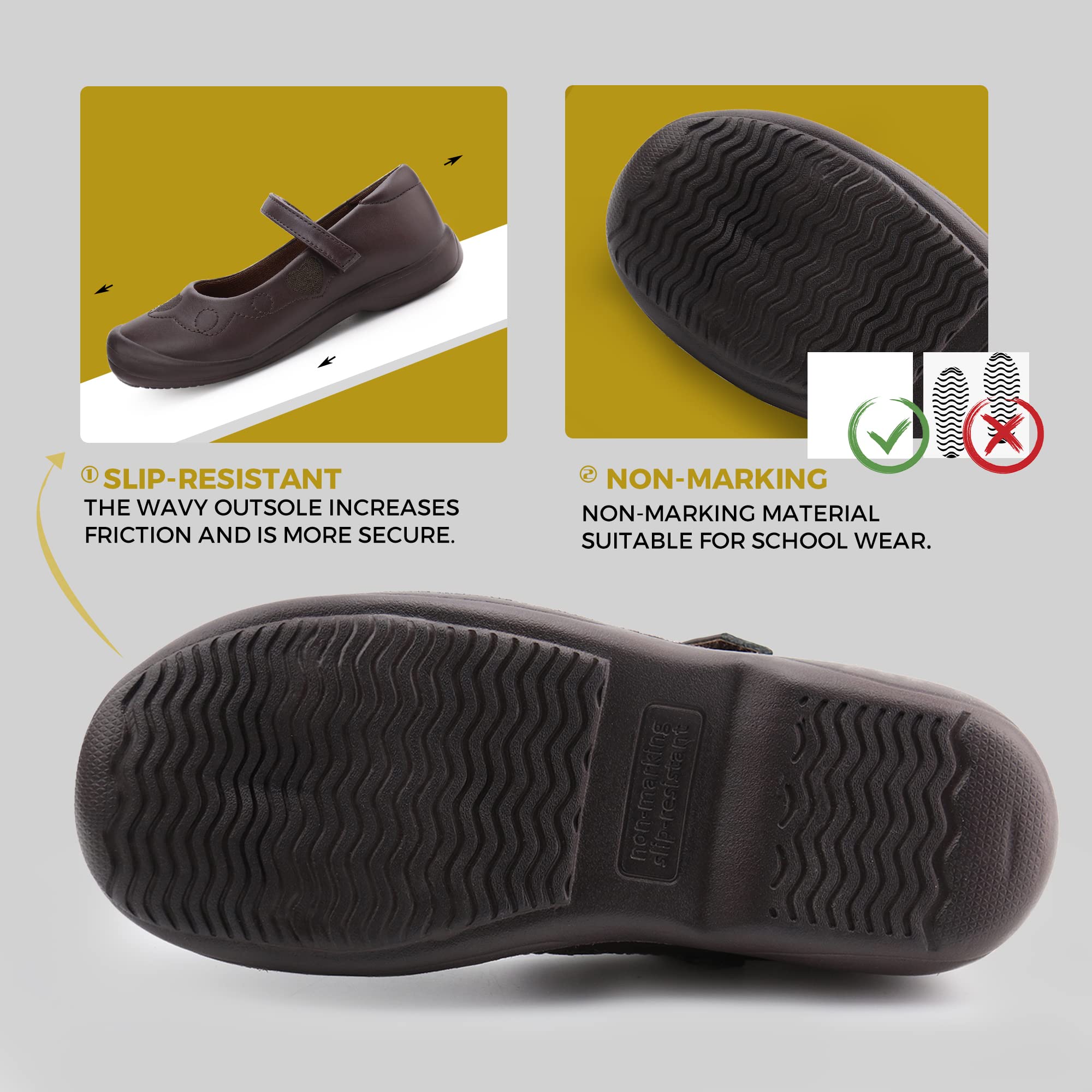 Firelli Girls Mary Jane School Shoes - Comfortable Leather Dress Shoes for Kids - Perfect for School, Church & Special Occasions - Ideal for Uniforms, Weddings & Formal Events - Great for Everyday Wear, Parties, and Dance Recitals - Stylish & Durable for Classroom, Playdates & Holiday Celebrations