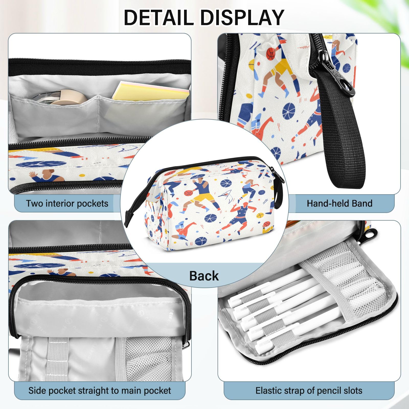 Large Capacity Sport Man Basketball Pencil Case - Durable Pencil Pouch & Stationery Organizer for School, Office, Work, Travel | Perfect for Students, Teachers, Professionals