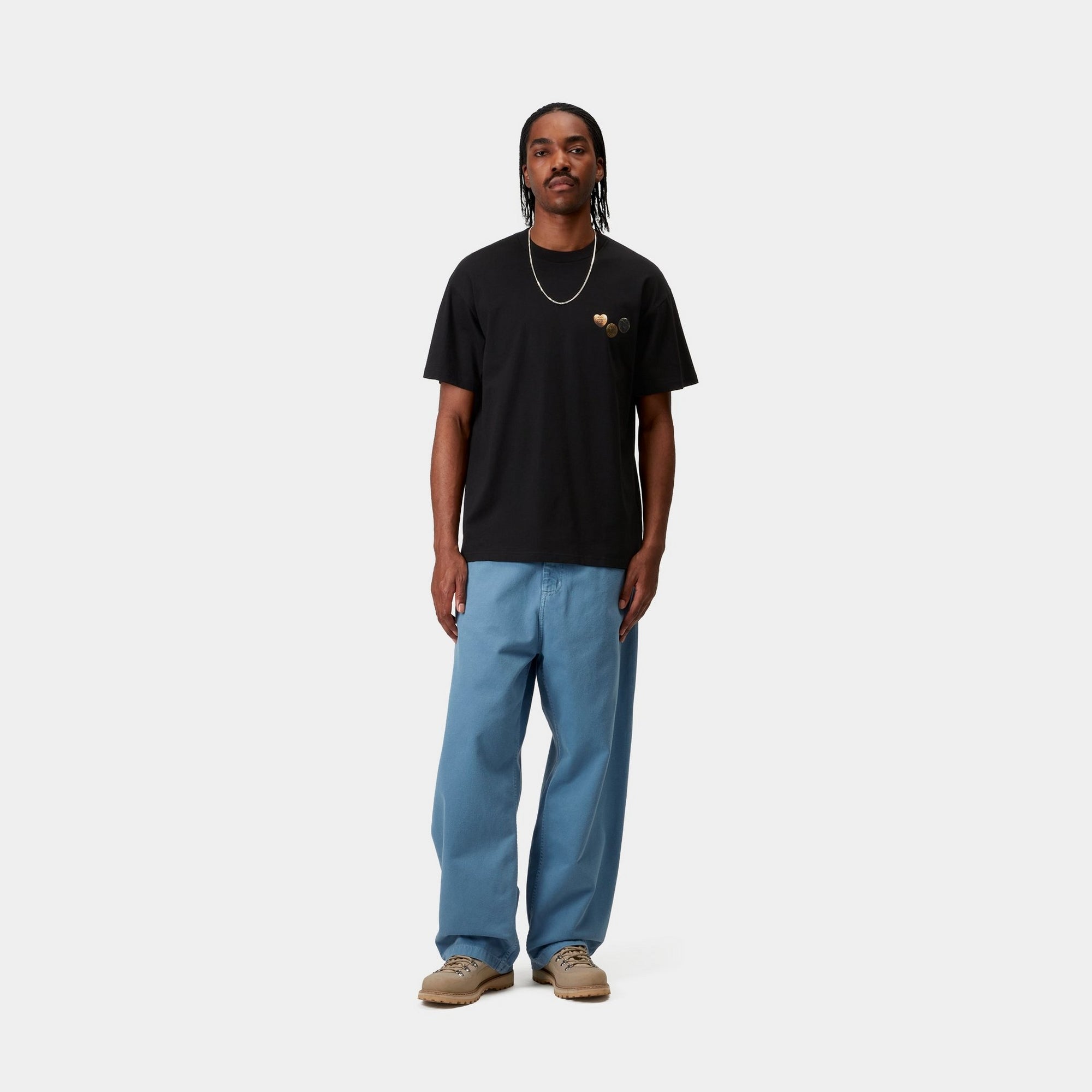 Button T-Shirt for Men & Women | Classic Black Cotton Tee - Casual Wear, Layering & Everyday Outfits