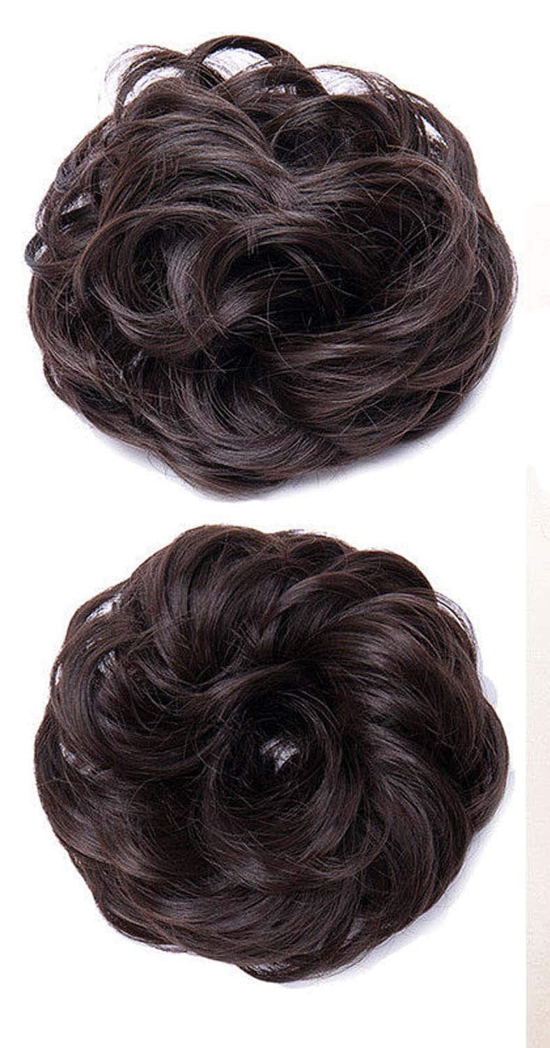 SIYAA 2-Piece Synthetic Bun Maker Hair Extension Set for Women & Girls - Brown | Easy Updo Hairstyles for Parties, Weddings & Everyday Wear
