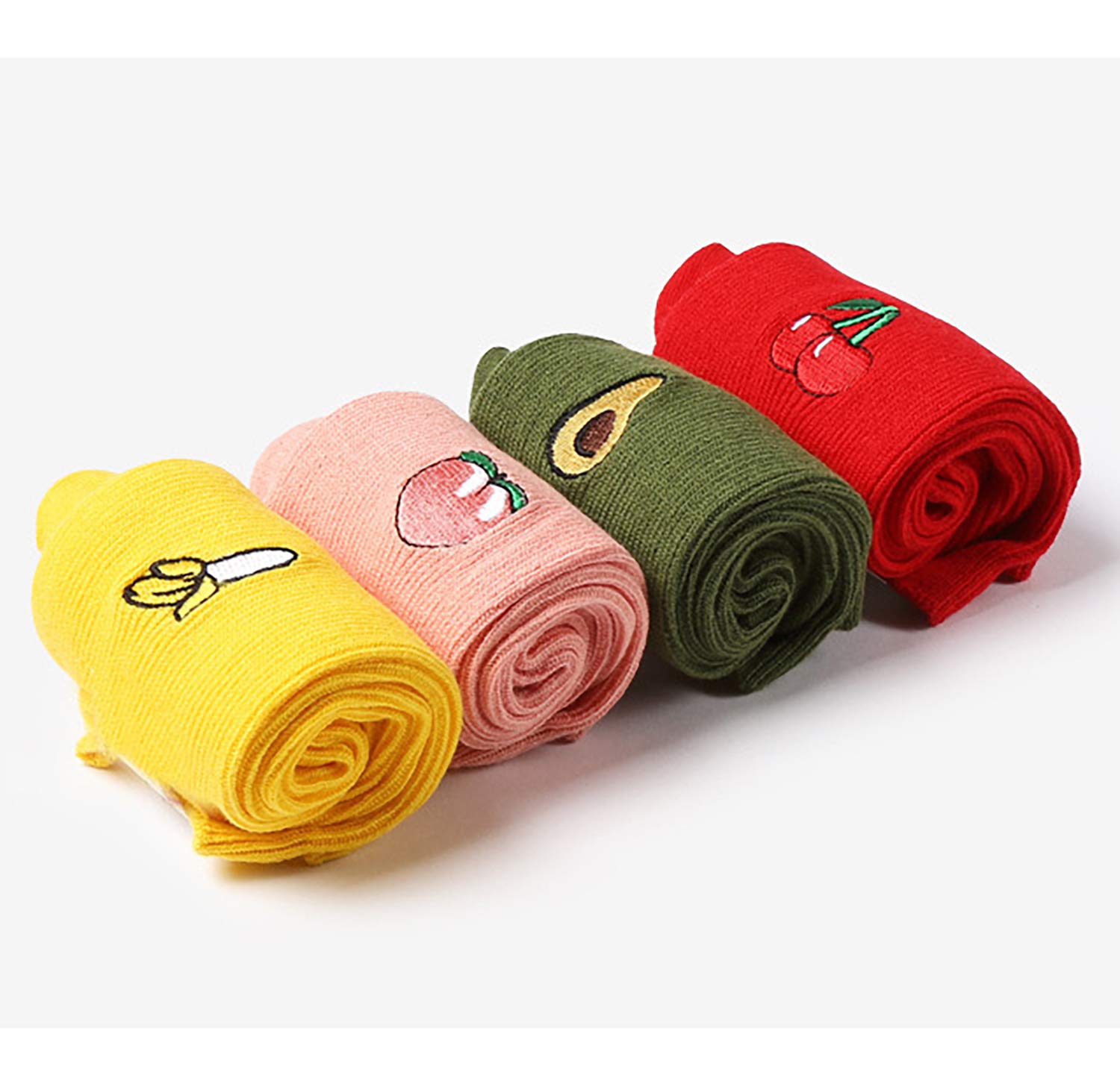 Women's Fruit Print Crew Socks - Funny Cute Long Cotton Socks for Women - Perfect for Casual Wear, Gifts & Everyday Comfort