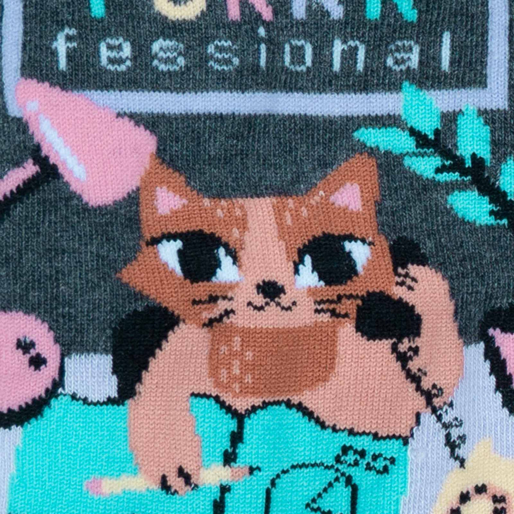 Purrrfessional Sock It To Me Crew Socks for Women - Fun & Comfortable Cat-Themed Socks for Work, Gifts & Everyday Wear
