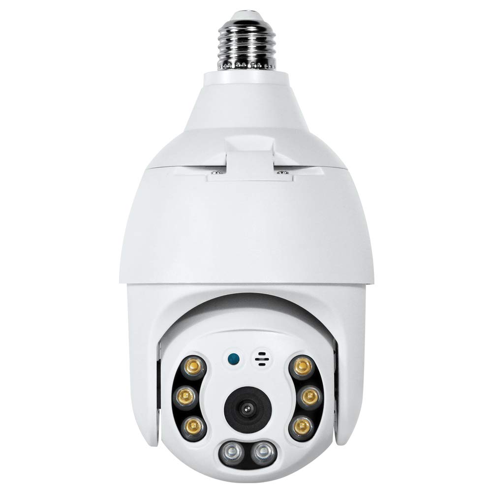 EVERSECU Outdoor HD Analog PTZ Dome Security Camera with Wireless Bulb Light Connector - 24/7 Surveillance for Home, Business & Warehouse Security Monitoring