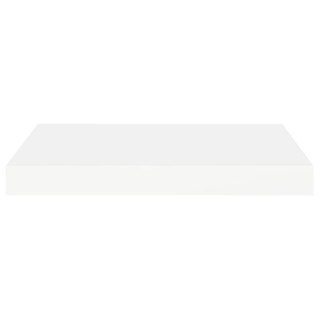 Modern Floating Wall Shelves Set of 2 - White MDF Decorative Ledges for Bedroom, Living Room, Kitchen & Office - 15.7