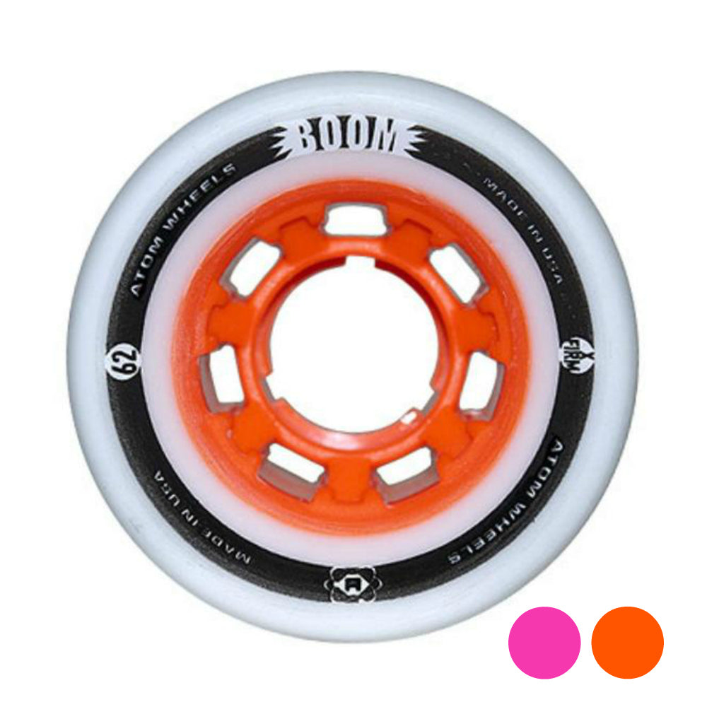 Atom Boom 62mm/44mm Quad Skate Wheels 4 Pack - High Performance Roller Skating Wheels for Indoor & Outdoor Use