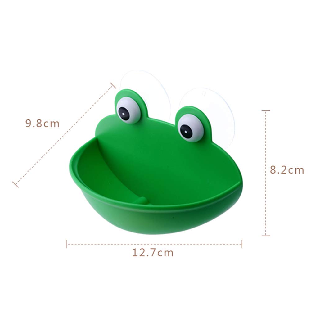 Wall Mount Soap Dish with Suction Cup - Cabilock Frog Shaped Soap Holder for Bathroom, Kitchen Sink | Durable Vacuum Container for Bar Soap Storage (Perfect for Showers, Vanities & Wet Areas)