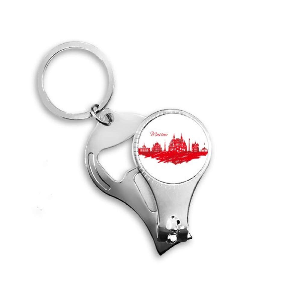 Premium Moscow Red Cathedral Russia City Nail Nipper Ring Keychain Bottle Opener - Multi-Purpose Travel Accessory for Home, Office & Outdoor Adventures