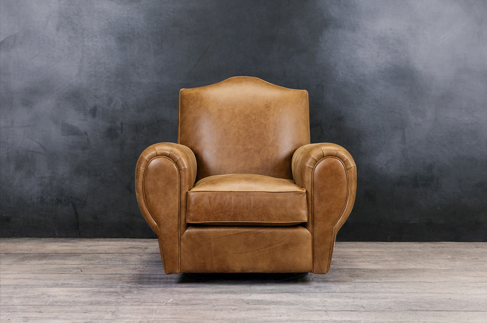 Premium Moustache Leather Cigar Swivel Chair - Stylish Office & Lounge Recliner for Home & Commercial Use