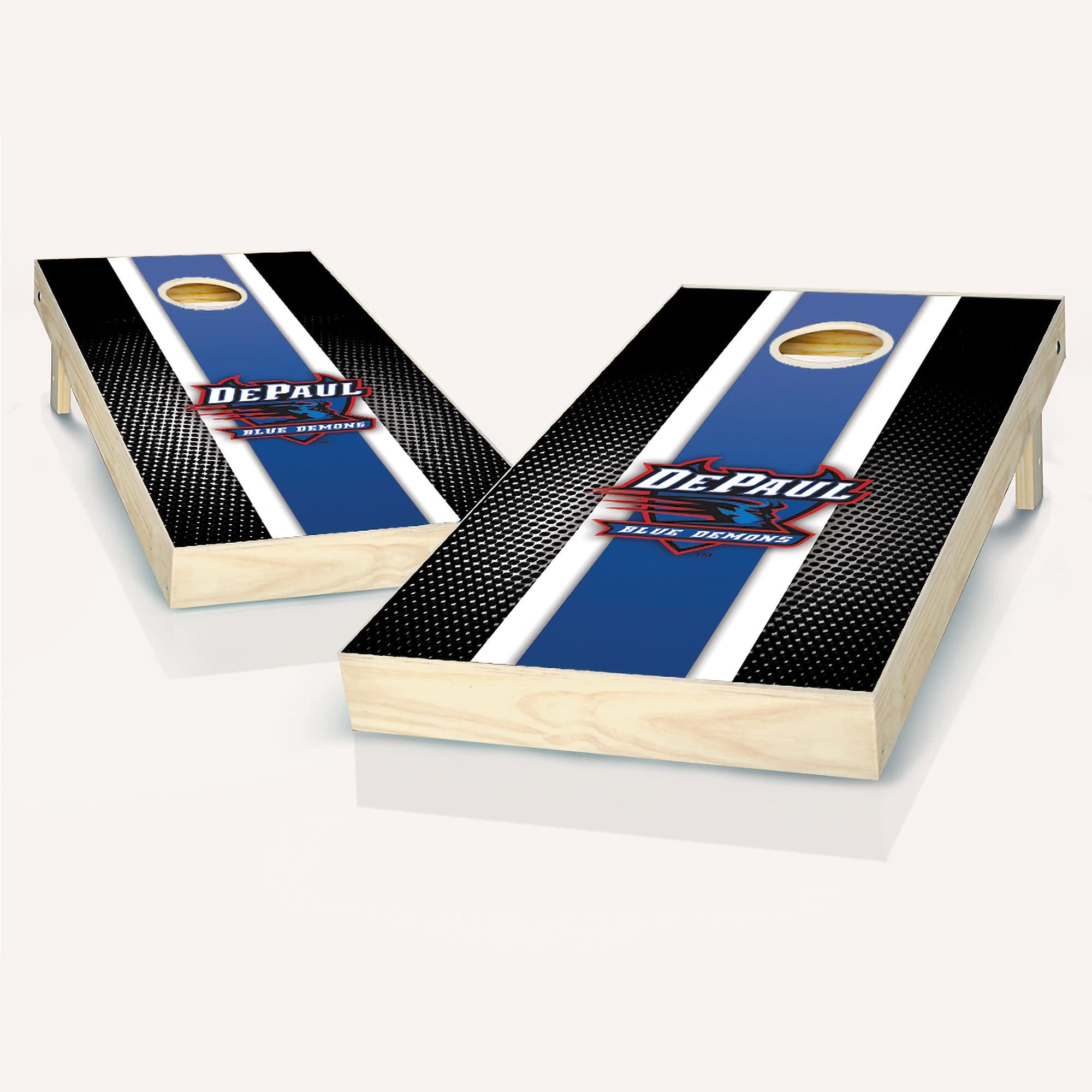 Premium Stripe Cornhole Game Set - 2 Wooden Boards & 8 Bean Bags for Outdoor Parties, Tailgating, and Backyard Fun - Durable Cornhole Set with Carrying Case