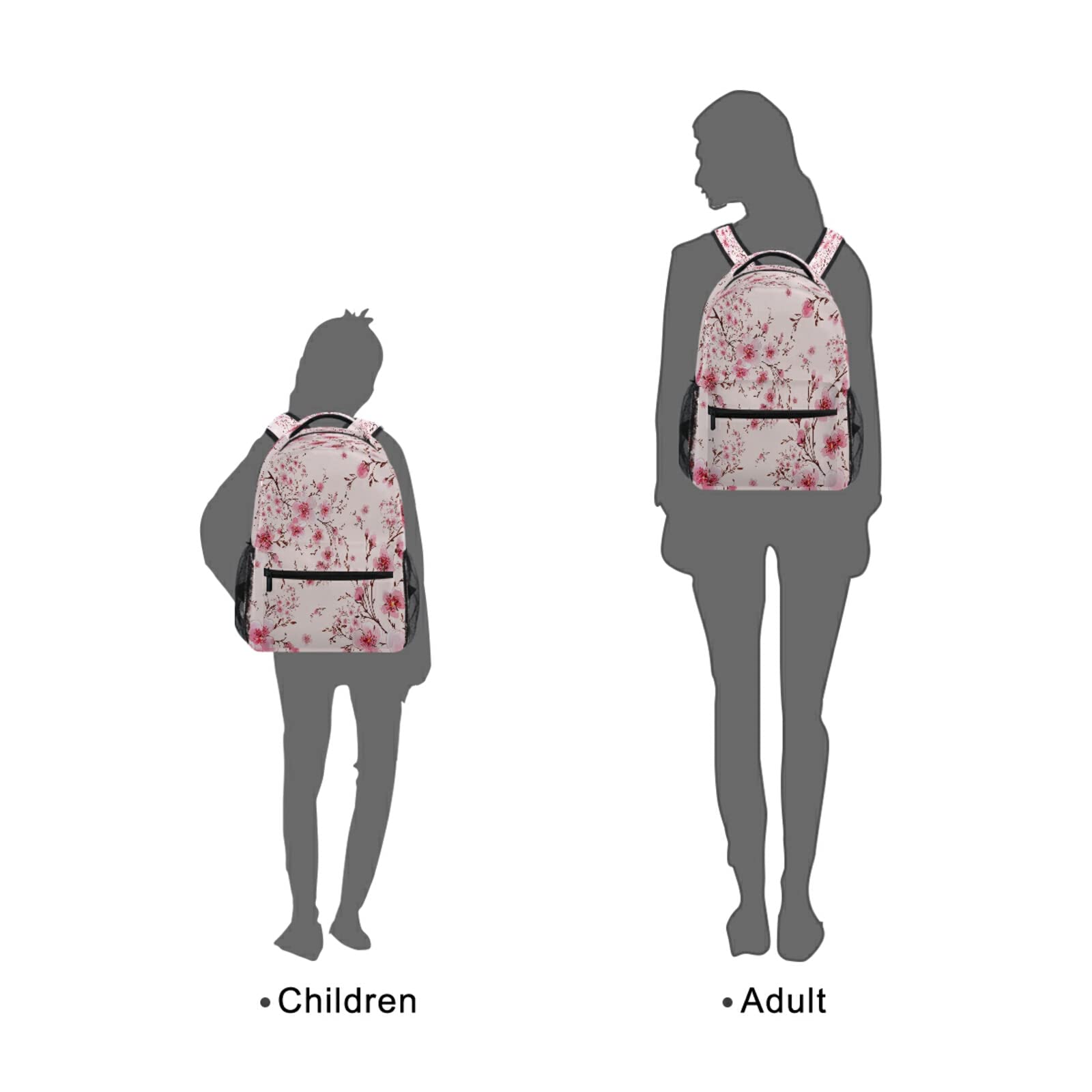 ALAZA Pink Cherry Blossom Floral Large Backpack for Women, Men & Kids - Water Resistant School Bookbag, Laptop Backpack for College, Work & Travel - Perfect for Daily Use, Commuting & Outdoor Activities