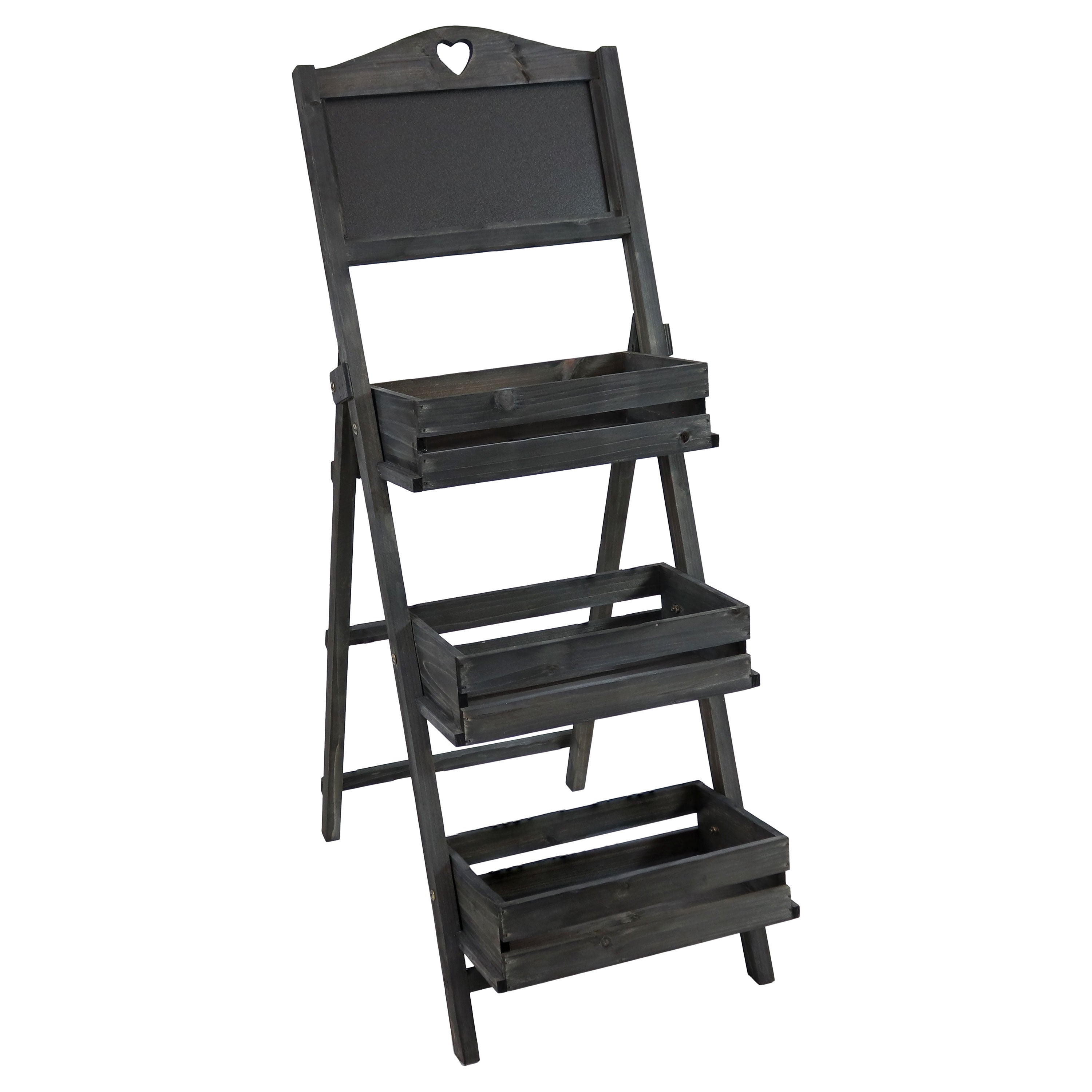 3-Tier Wooden Plant Stand with Chalkboard - 41