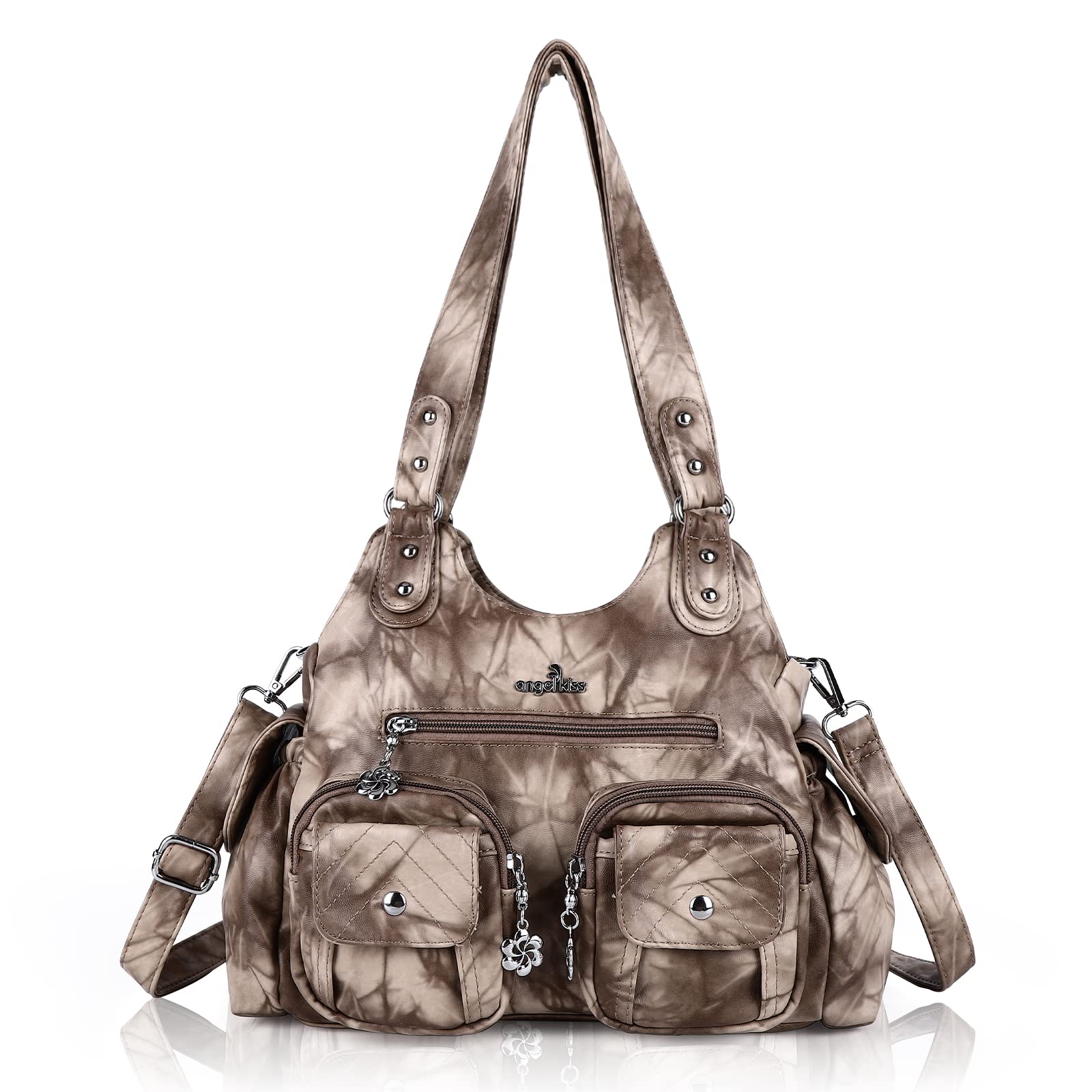 Angel Kiss Women's Large Hobo Shoulder Bag - Soft PU Leather Handbag for Everyday Use | Perfect for Work, Travel & Shopping