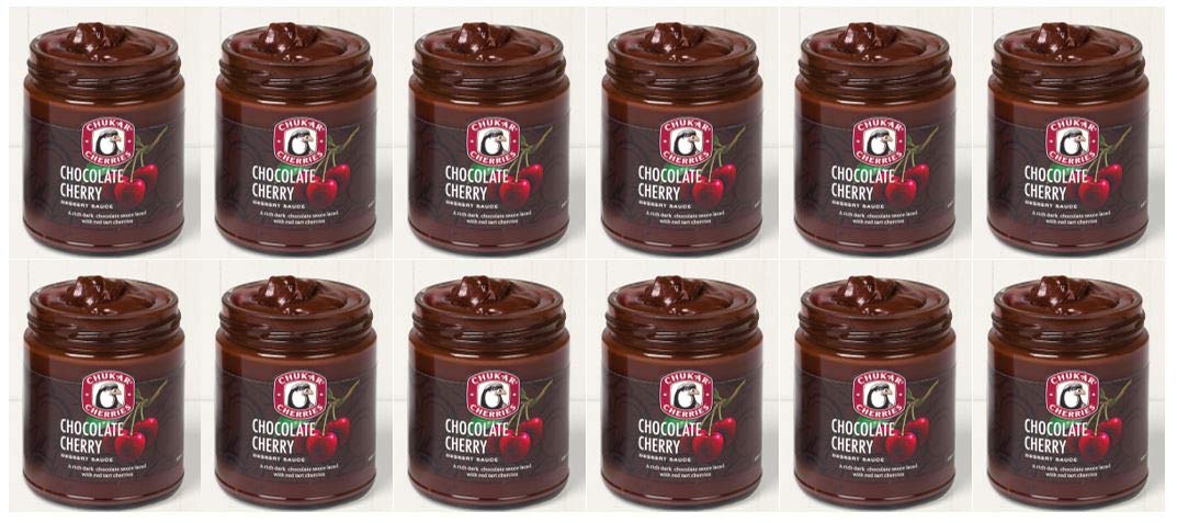Premium Chocolate Cherry Dessert Sauce - Gourmet Topping for Ice Cream, Cakes & Desserts (12 Jars, Rich Chocolate & Cherry Flavor) - Perfect for Baking, Gift Giving & Party Treats