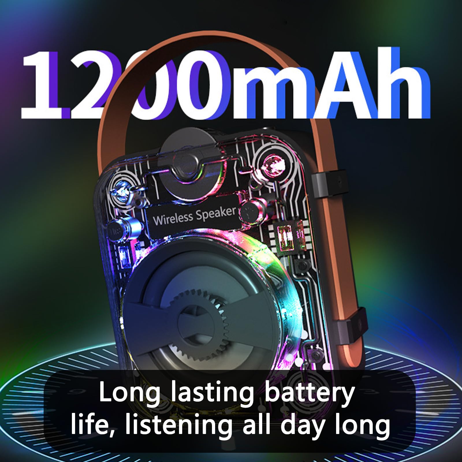 Cyberpunk Wireless Bluetooth Speaker - Portable Stereo with Deep Bass, Handheld Design for Indoor & Outdoor Use | Perfect for Parties, Travel, and Home Entertainment (Black)