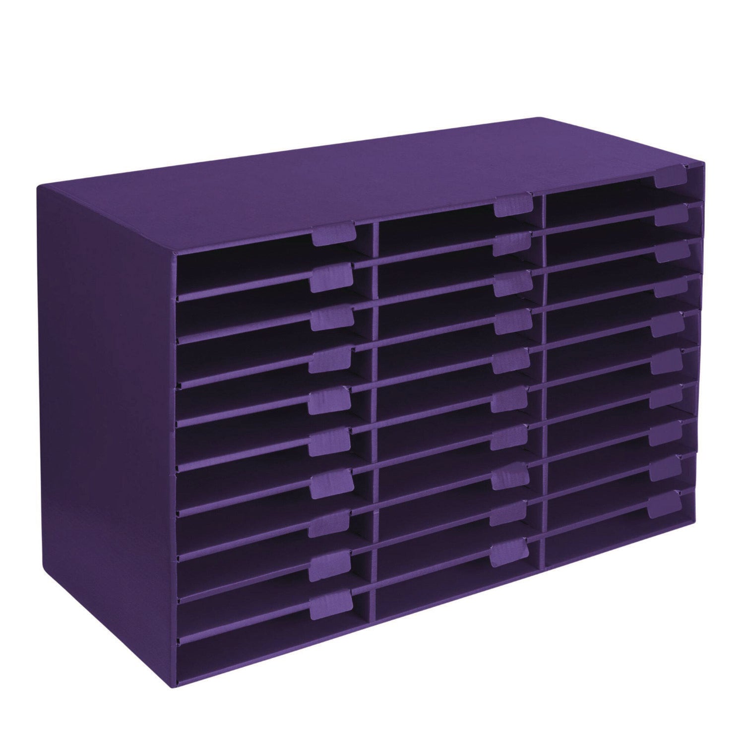 AdirOffice 30-Section Letter Size File Organizer - Classroom & Literature Storage - 32 x 13 x 21 Inches - Purple - Perfect for Teachers, Students & Office Organization