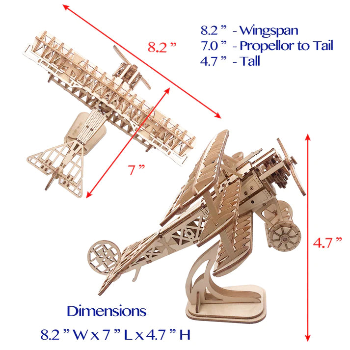 3D Wooden Airplane Puzzle for Adults & Kids - DIY Model Building Kit - Fun & Educational STEM Toy - Perfect for Home Decor, Gifts & Stress Relief