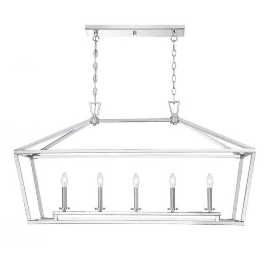 Luther Linear Chandelier - Modern LED Pendant Light Fixture for Dining Room, Kitchen Island & Living Room | Dimmable Hanging Light with Adjustable Length | Perfect for Home, Office & Restaurant Decor