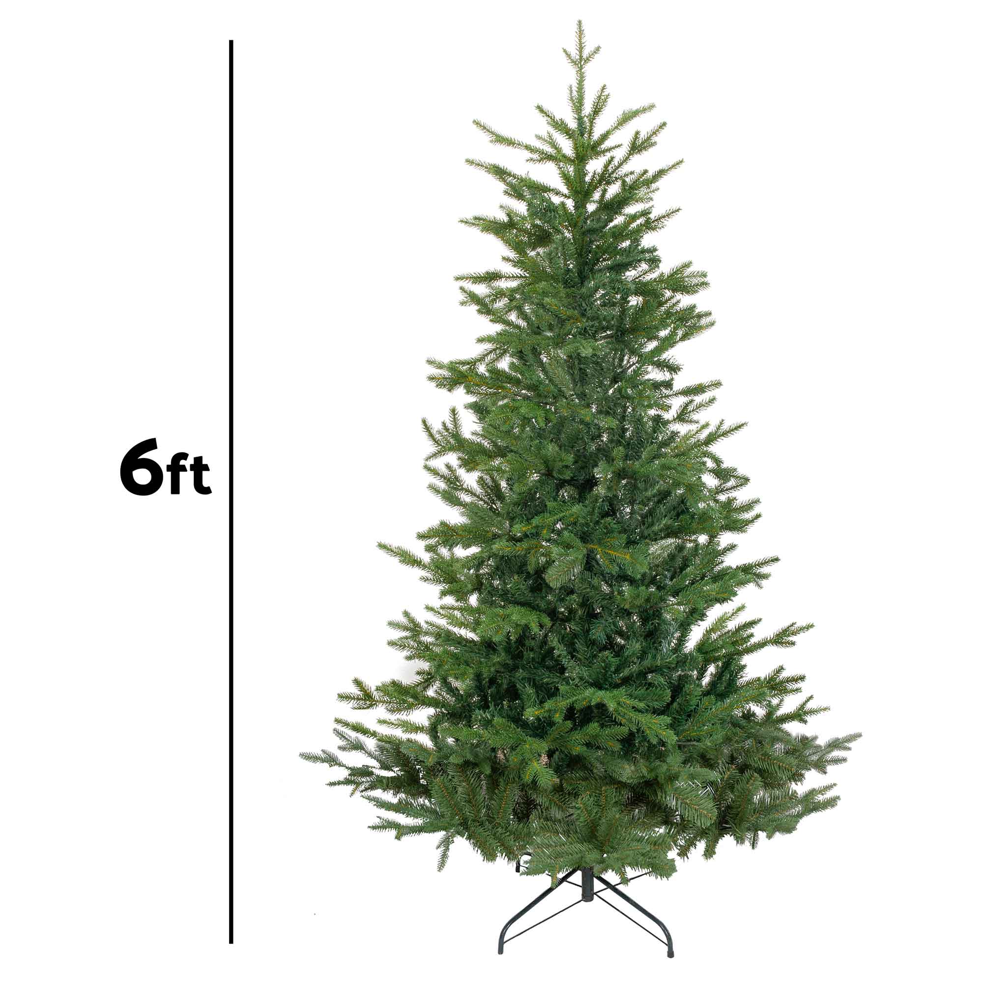 6ft Artificial Hinged Christmas Tree with 1200+ PE Tips & PVC Interior - Premium 180cm Holiday Decor for Living Room, Office & Party Decorations