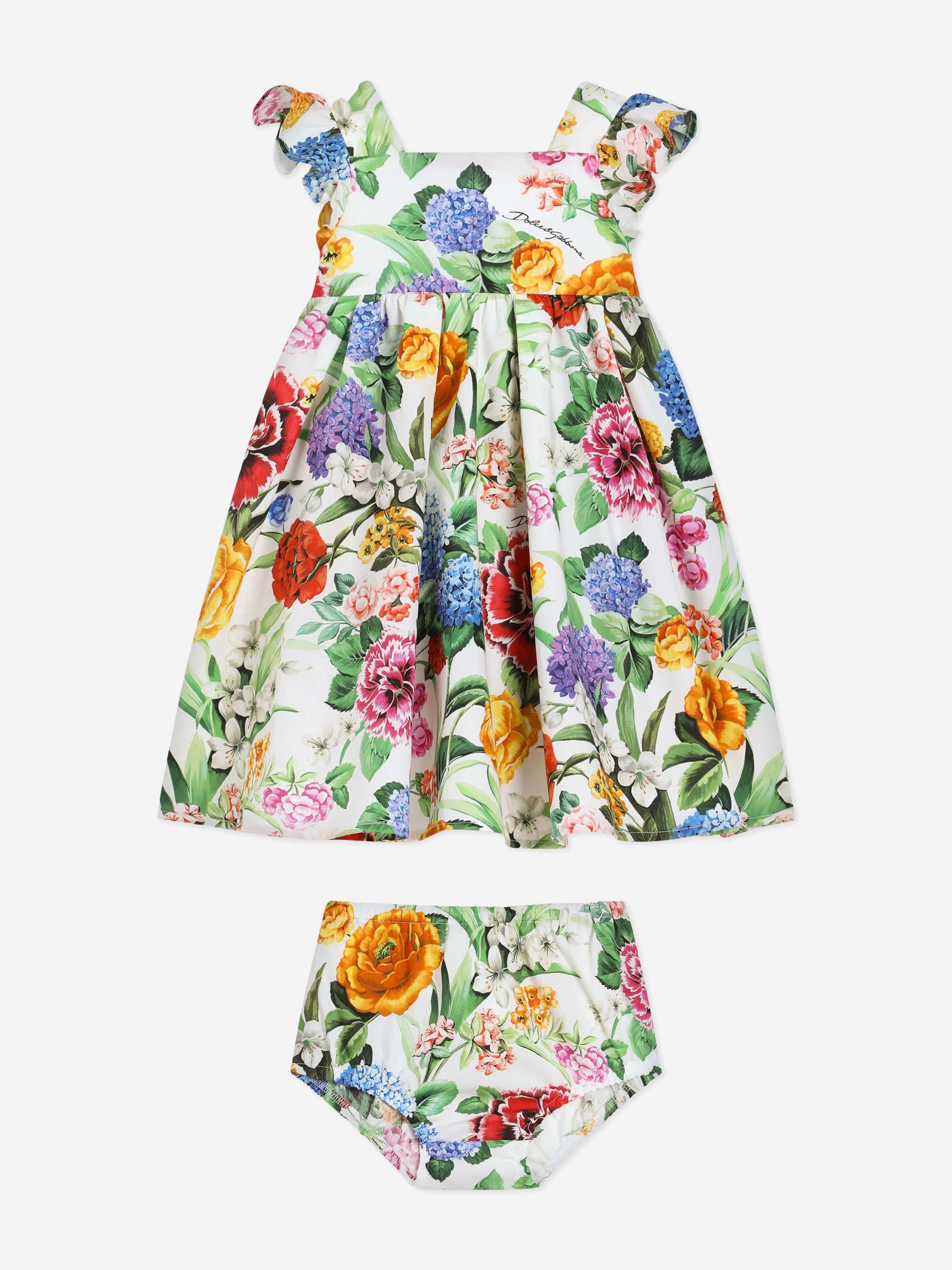 Baby Girls Floral Print Dress - Colorful Summer Outfit for Toddlers | Perfect for Birthday Parties, Photo Shoots & Outdoor Play