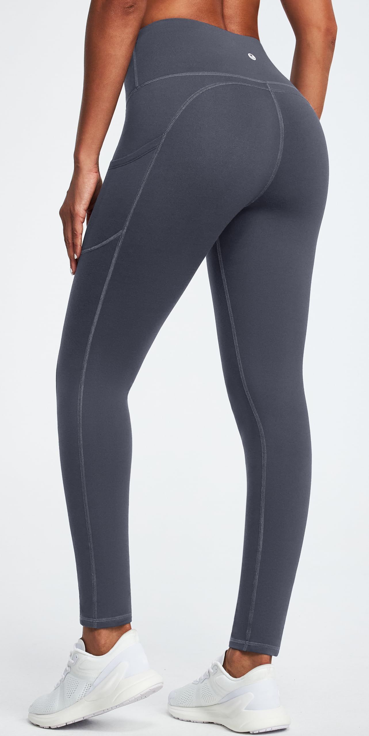 IUGA Women's Fleece Lined Thermal Leggings with Pockets - High Waisted Yoga Pants for Winter Workouts, Running & Cold Weather Activities