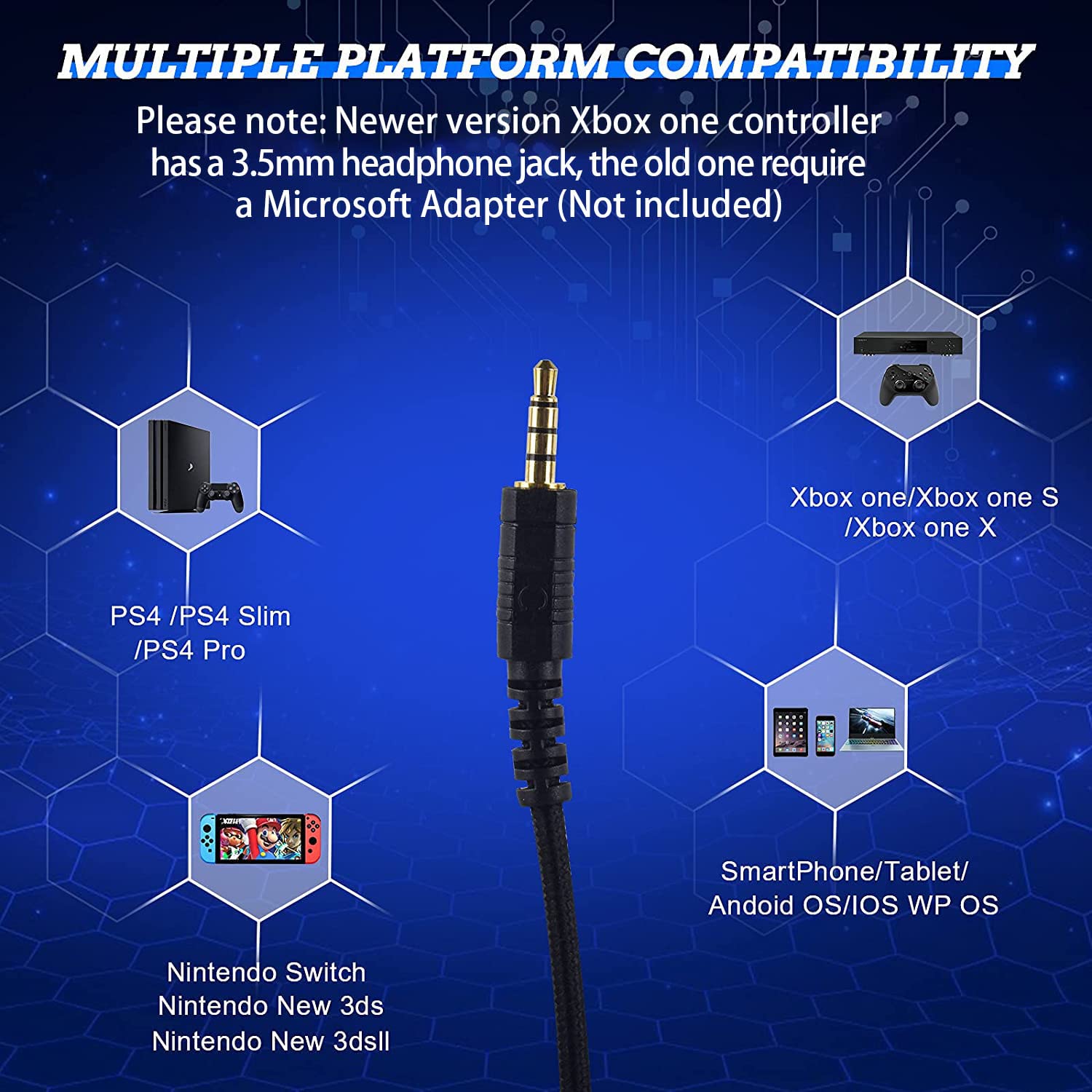 DIWUER Gaming Headset with Mic - Noise Cancelling Over-Ear Headphones for Nintendo Switch, Xbox One, PS4, PC, Laptop & Smartphones - 3.5mm Bass Surround Sound (Blue) - Perfect for Gaming, Streaming & Online Meetings