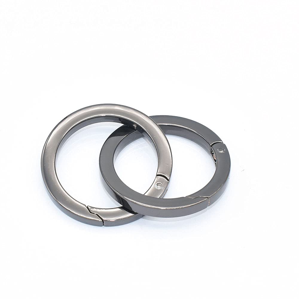 34mm Bronze Spring Gate Rings - 4 PCS Flat Large O Rings for Keychains, Purses & Handbags Hardware | Durable Snap Hooks for DIY Crafts, Jewelry Making & Accessories