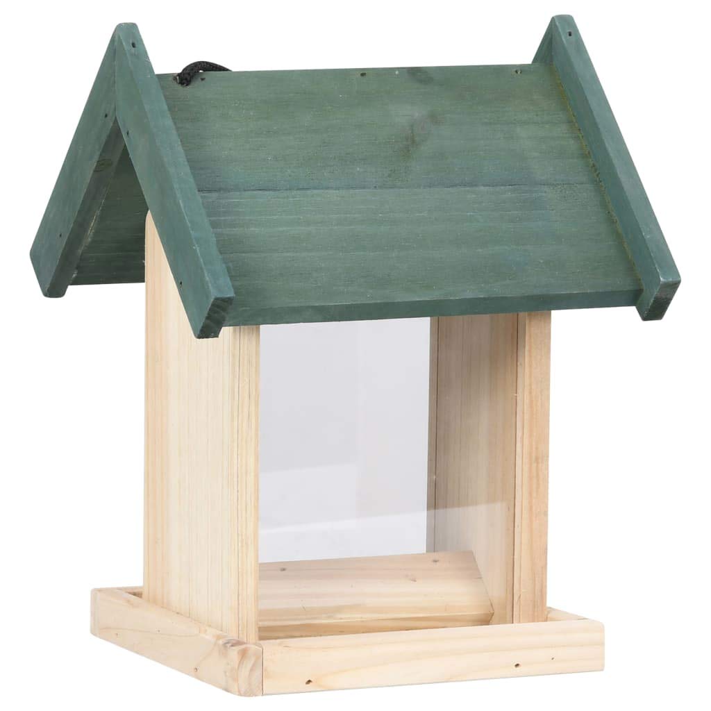 4-Piece Wooden Bird Feeder Set with Stand - Weatherproof Fir Wood Garden Birdhouse for Outdoor Use - Attract Wild Birds to Your Backyard, Patio or Garden Decor