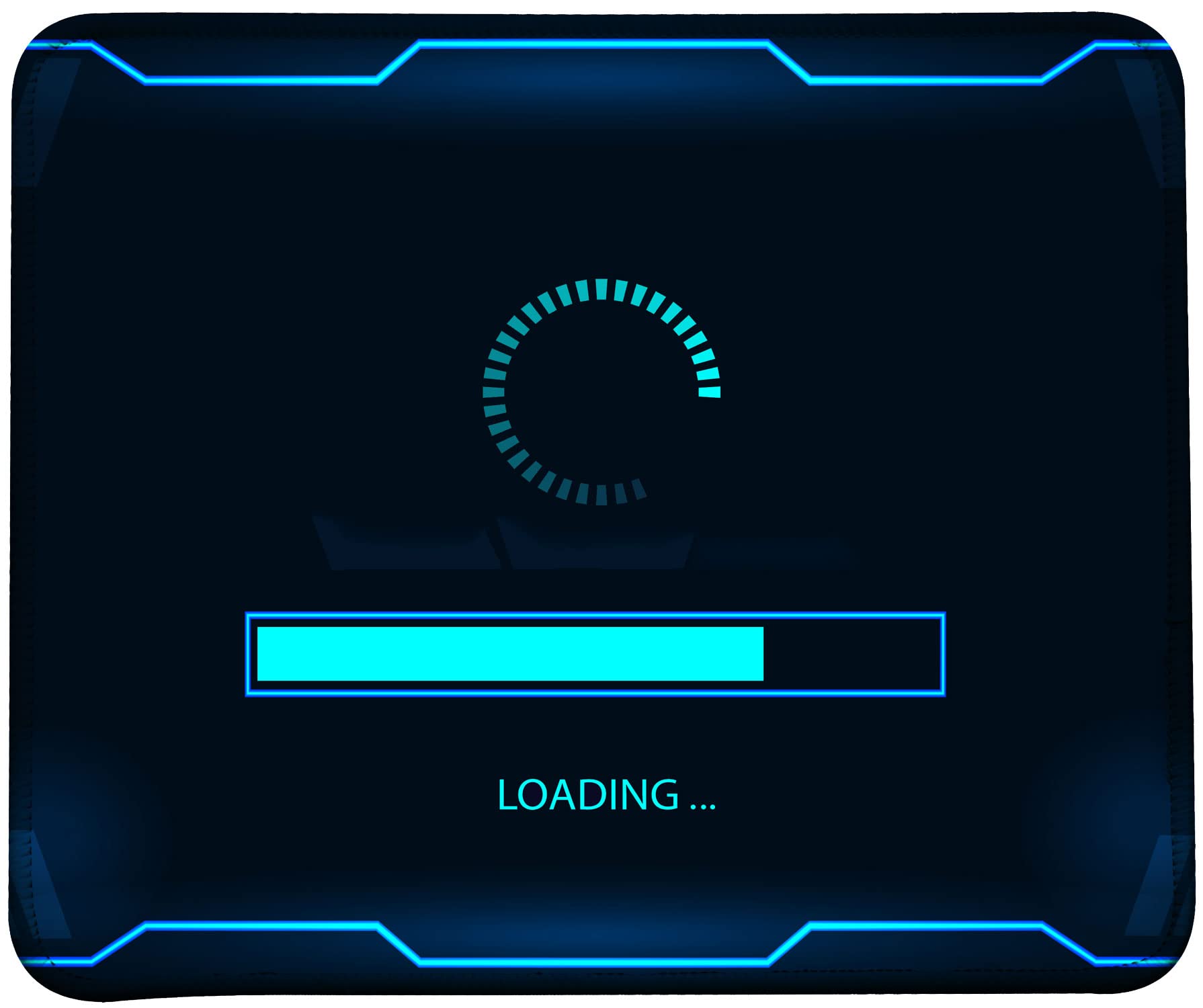 Premium Gaming Mouse Pad with Non-Slip Rubber Base & Stitched Edges - Blue Loading Bar Design for PC, Laptop, Esports - Perfect for Gaming, Office & Home Workspace